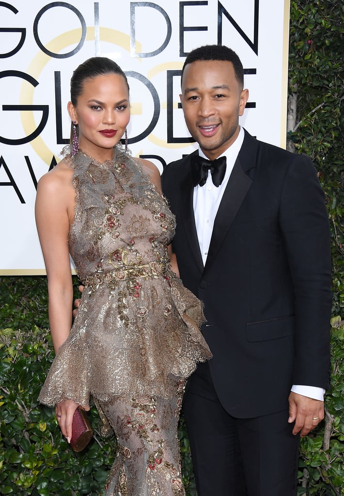 John Legend and Chrissy Teigen at the 2017 Golden Globes