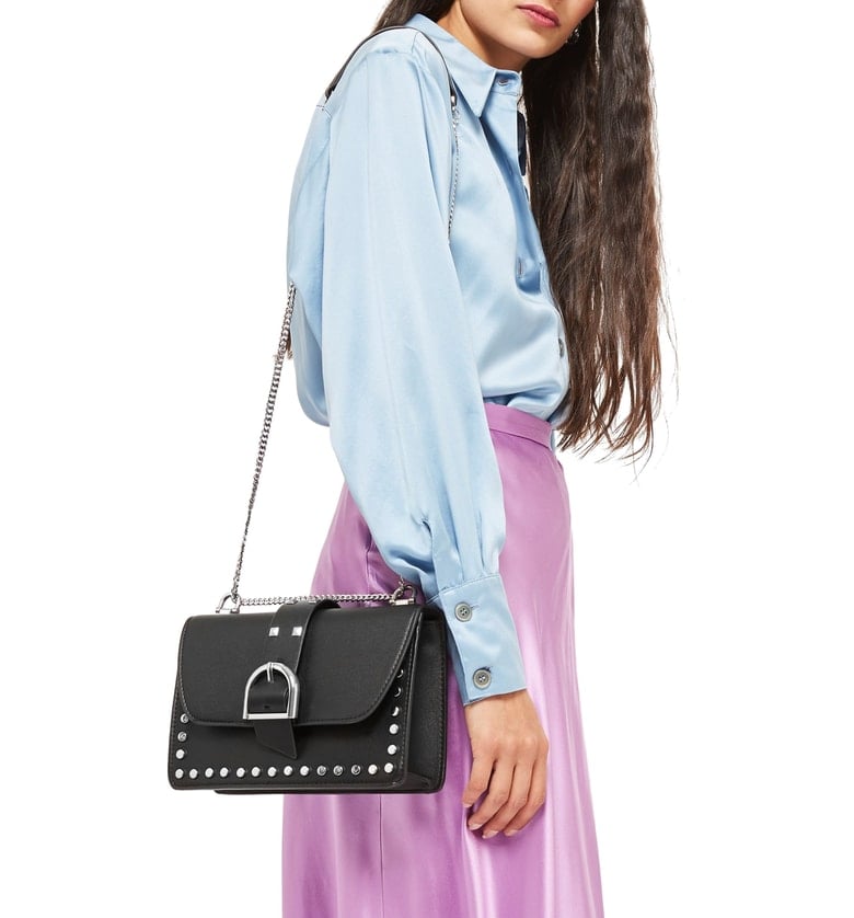 Topshop Buckle Faux Leather Crossbody Bag