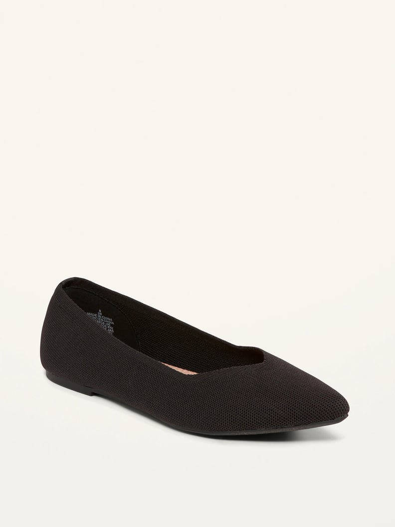 Best Budget Black Flats: Old Navy Textured-Knit Pointy-Toe Ballet Flats