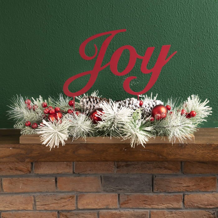 Christmas Metal Joy Floral Centerpiece