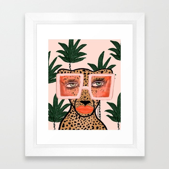 Society6 Tropical Glam Cat Framed Art Print by Kendra Dandy