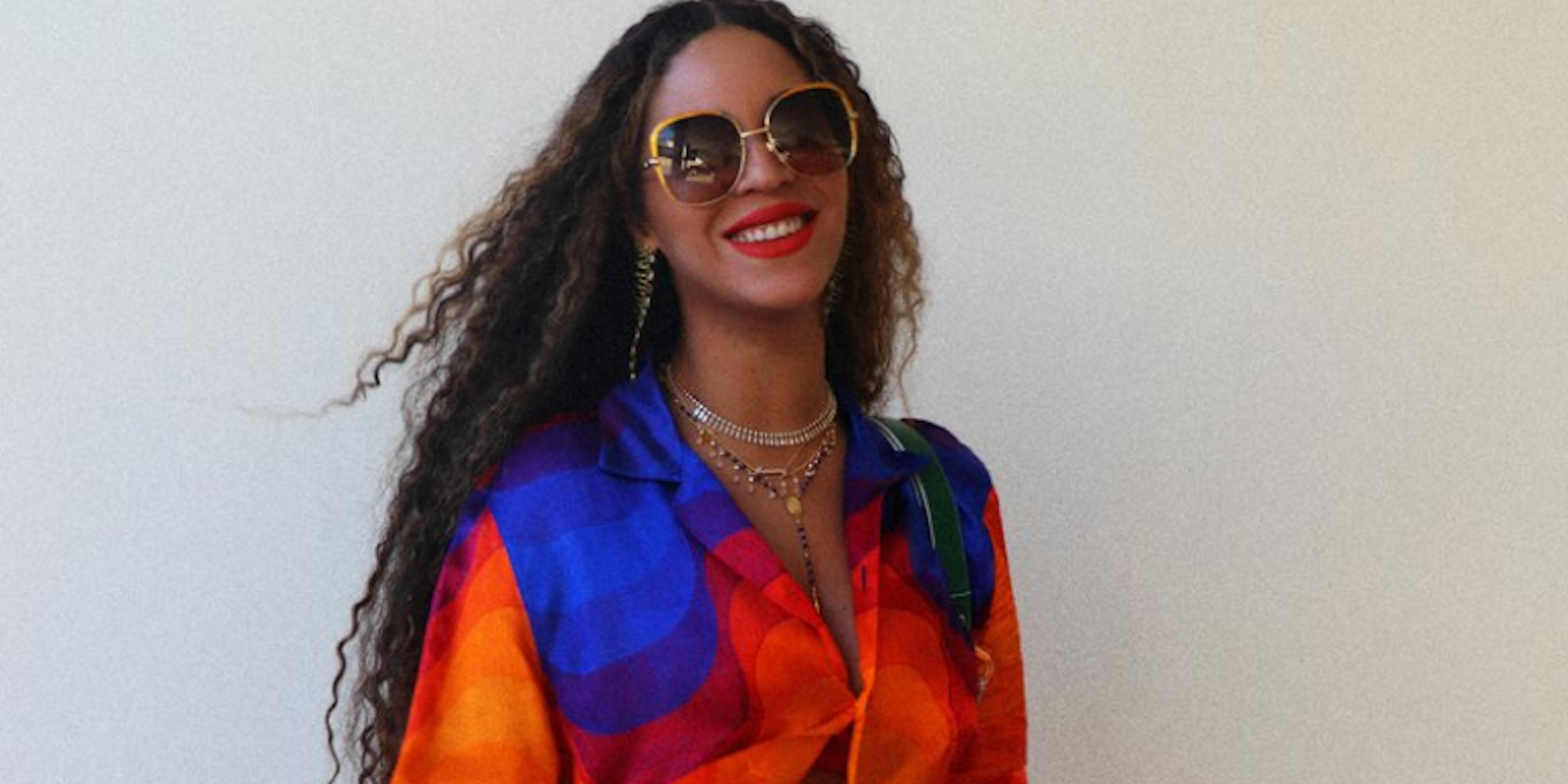 Beyoncé's Wave-Print Set and Geometric Heels | POPSUGAR Fashion