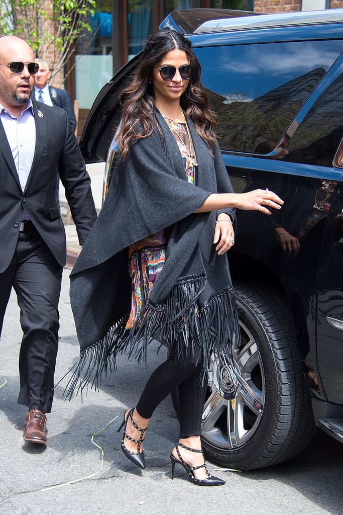 Camila Alves Wearing a Wool Shawl
