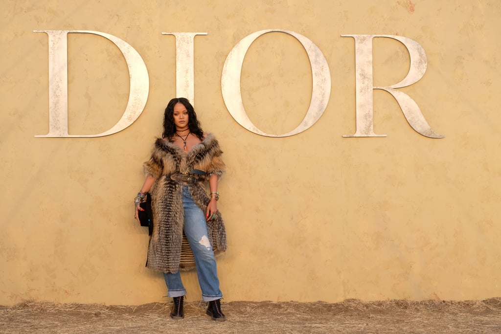 Rihanna Drinking Wine at Dior Fashion Show May 2017
