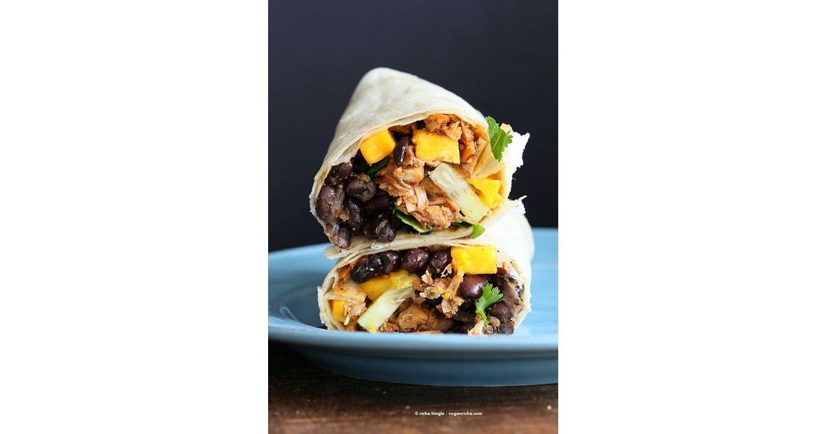Jamaican Jerk Jackfruit Caribbean Black Bean Mango Wraps Jackfruit
