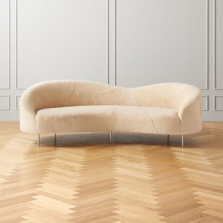 CB2 Curvo Shearling Sofa Best Sherpa Furniture Pieces 2021