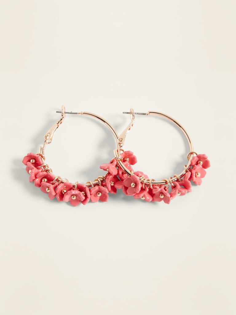 Old Navy Floral-Cluster Hoop Earrings