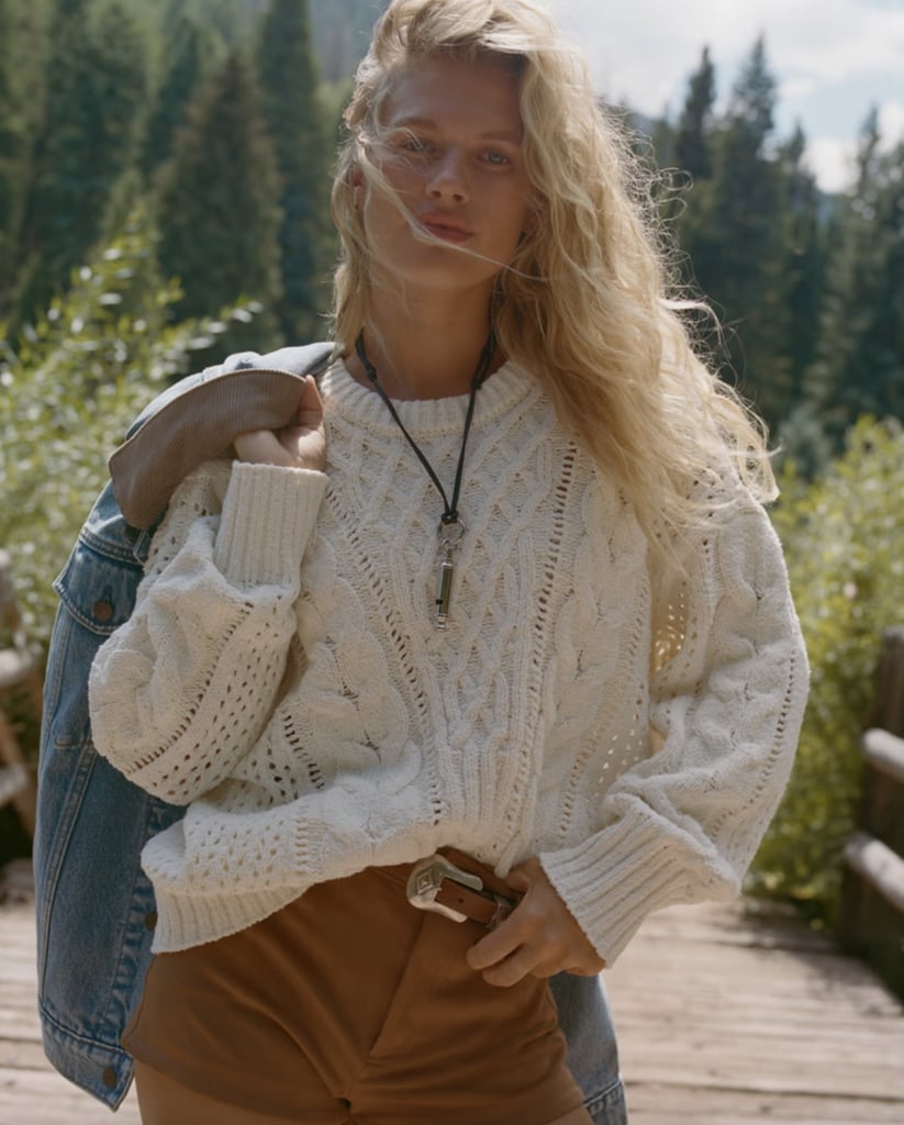 Abercrombie Textural Stitch Cable Crew Sweater