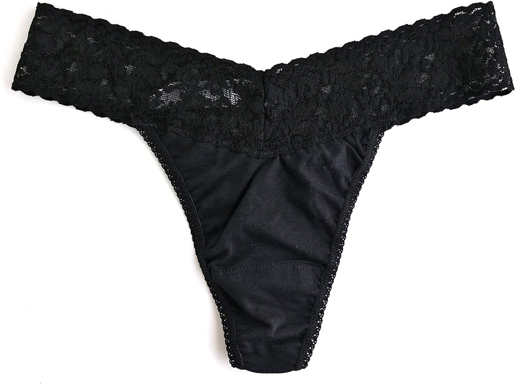 Hanky Panky Supima Cotton Original Rise Thong with Lace