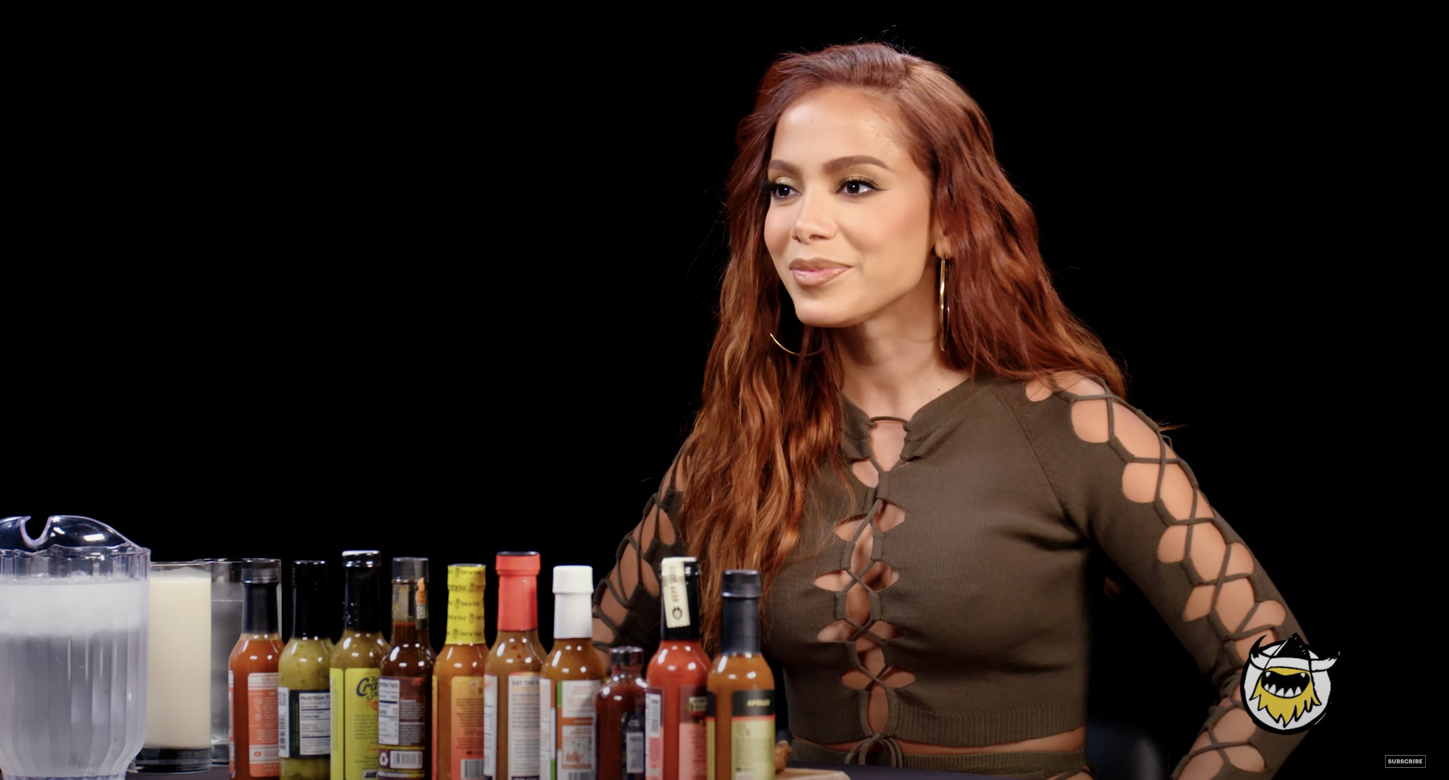 Anitta's Cutout Outfit on Hot Ones