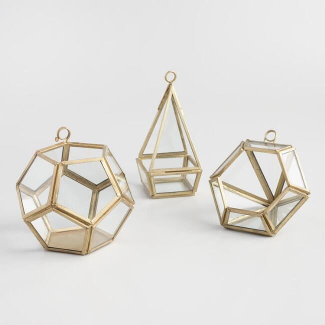 Brass Mini Faceted Terrariums