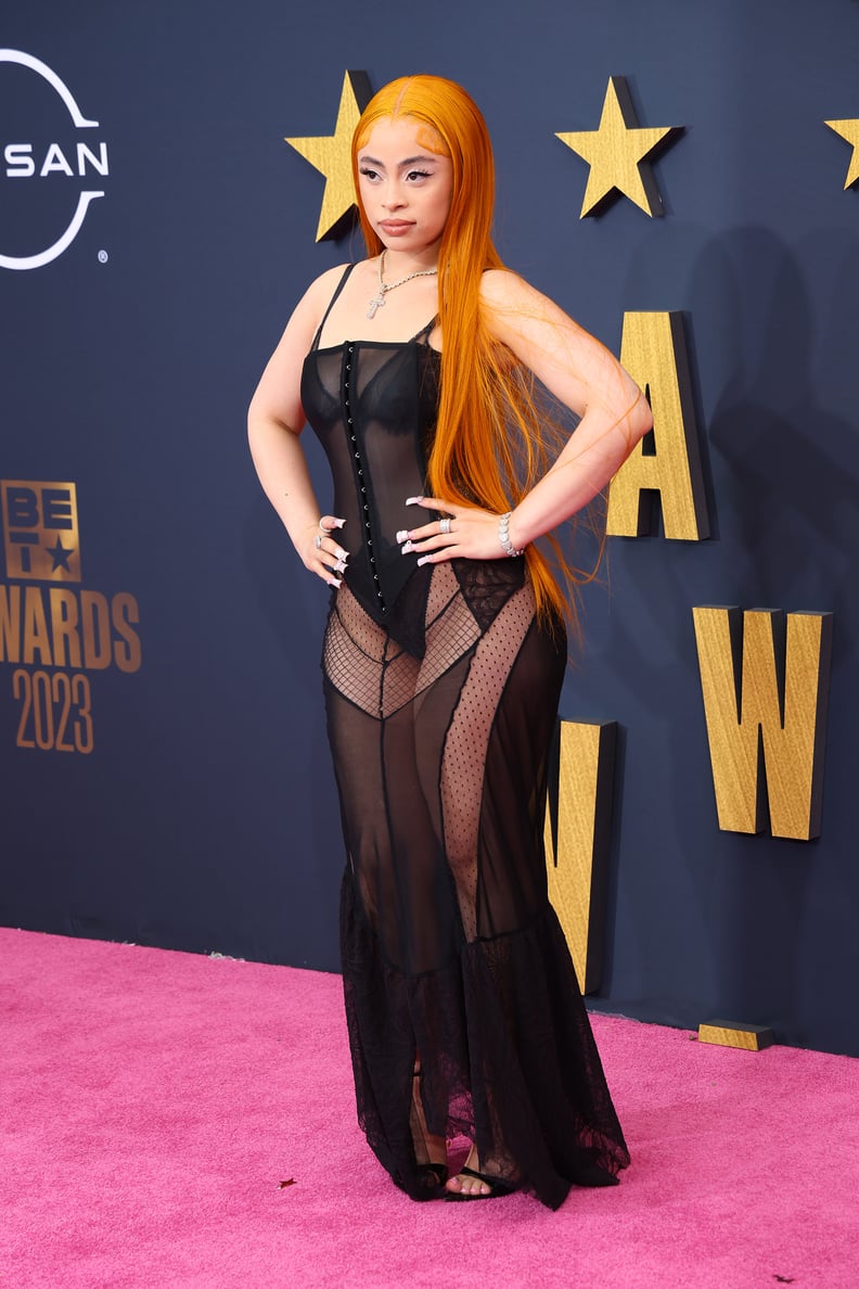 Ice Spice's Long Hair and Duck-Feet Nails at the BET Awards 2023