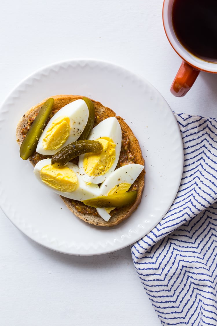 Hard-Boiled Egg and Pickle Toast