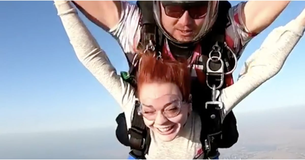Lindsay Lohan Skydive Dubai Popsugar Middle East