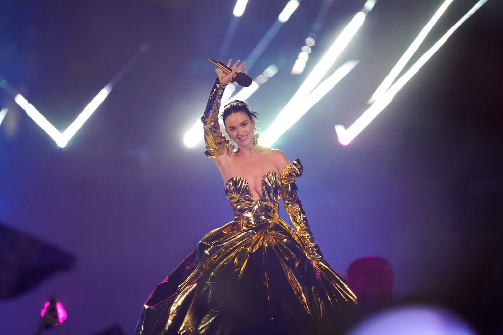 Katy Perry Stuns in Gold Dress at King's Coronation Concert | POPSUGAR ...