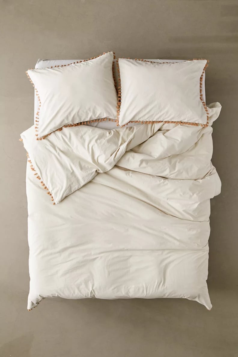 Tassel Detailing: Washed Cotton Tassel Duvet Cover