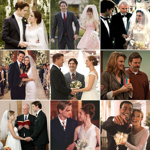 Whether the marriages lasted for minutes, for months, or never even happened, POPSUGAR Entertainment has compiled some of the best weddings from TV and movies. Take a trip down memory lane with all of these ceremonies, complete with gorgeous gowns, scenic locations, and sweet kisses!