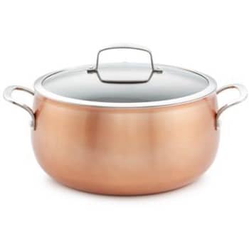 Lagostina Stainless Steel 4-Qt. Dutch Oven with Hammered Copper Lid - Macy's