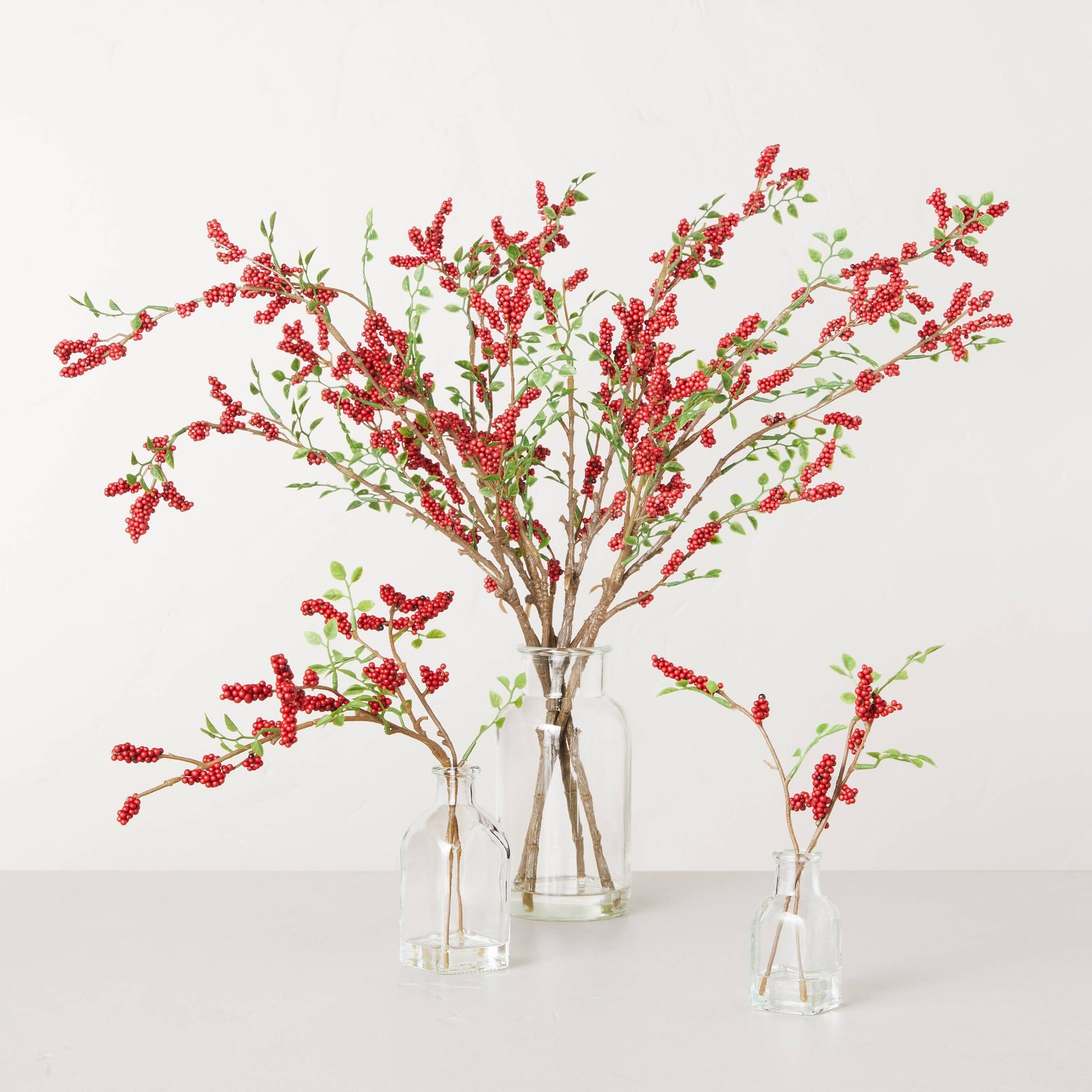 Red Accents: Hearth & Hand with Magnolia Faux Winterberry Stems