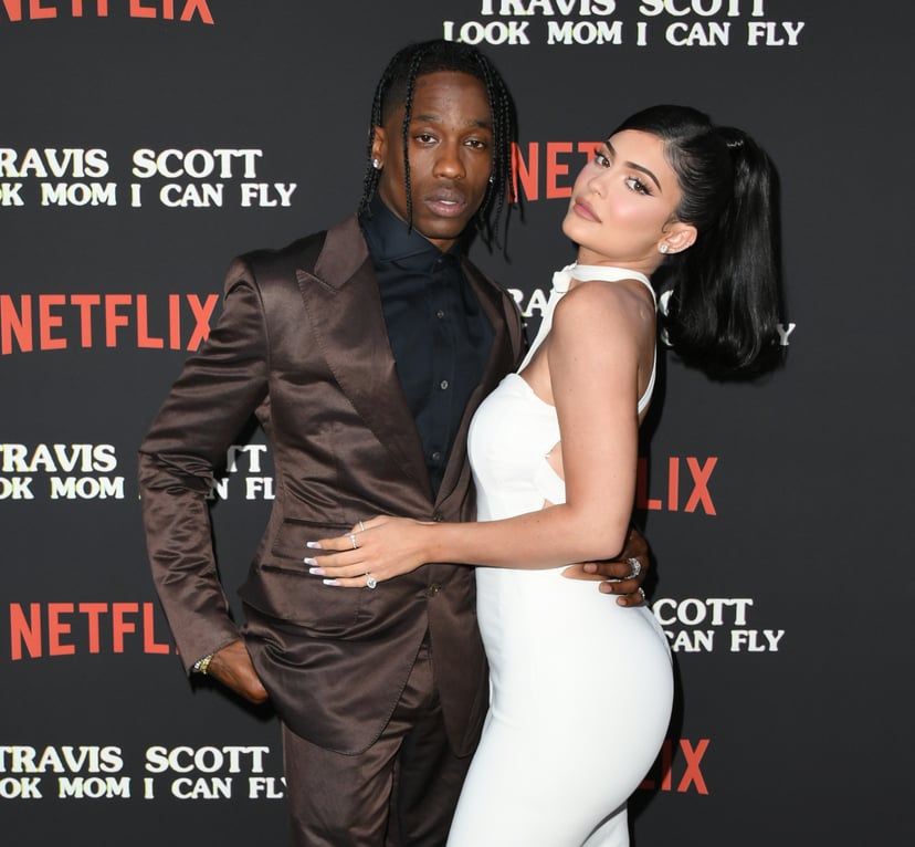 SANTA MONICA, CALIFORNIA - AUGUST 27:  Travis Scott and Kylie Jenner attend the Premiere Of Netflix's 