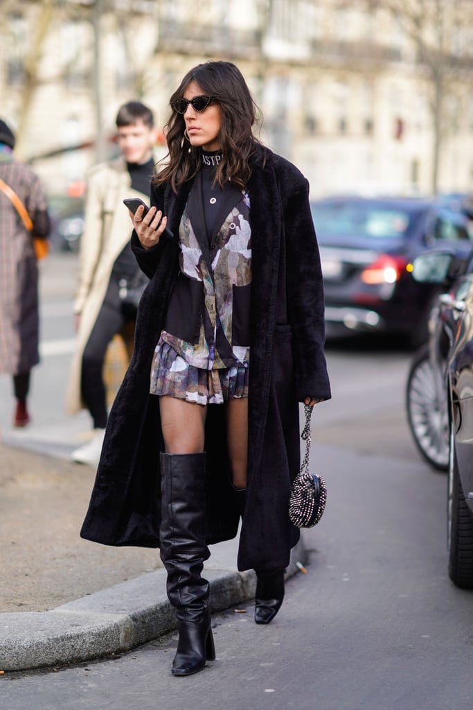 blazer and over the knee boots