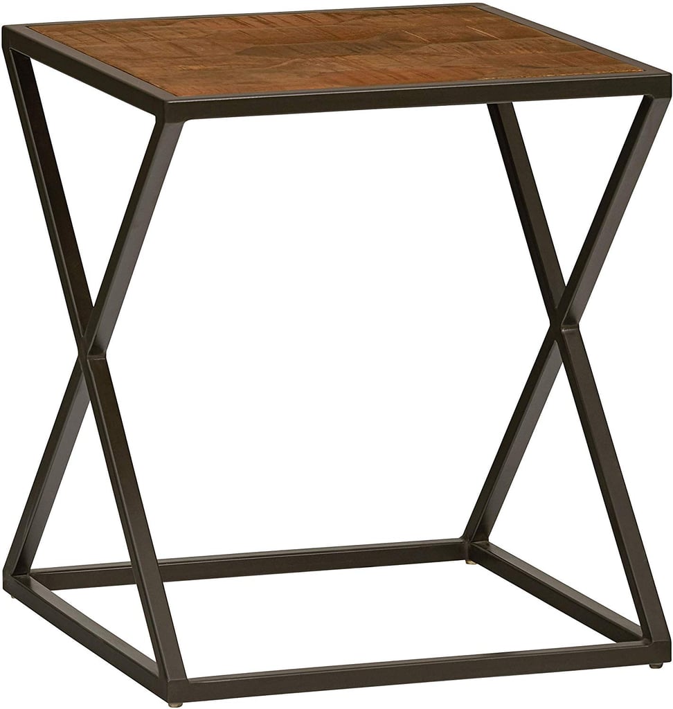Stone & Beam Industrial Parquetry-Top Side Table
