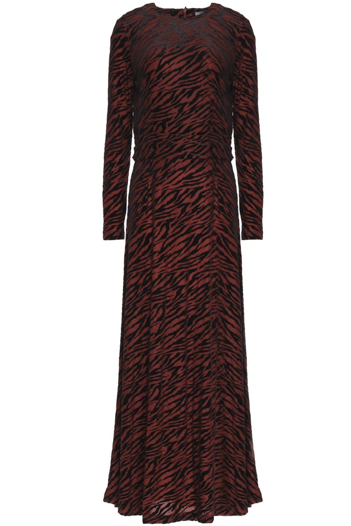 Ganni ZebraPrint DevoréVelvet Maxi Dress Beyoncé Zebra Dress by