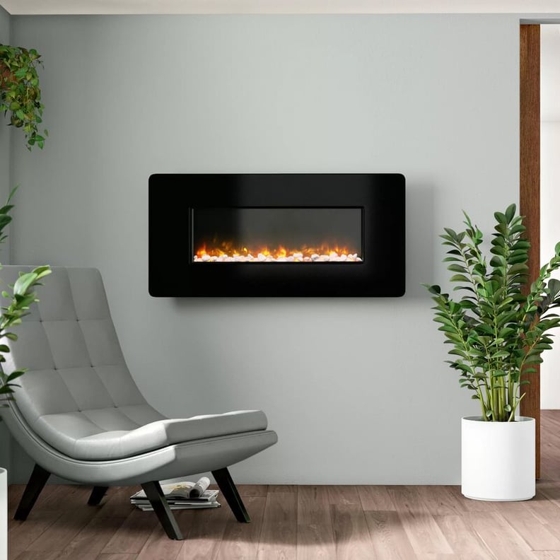 Stockwell Curved Glass Wall Mounted Electric Fireplace