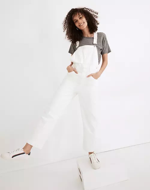 Madewell Petite Straight-Leg Overalls in Tile White