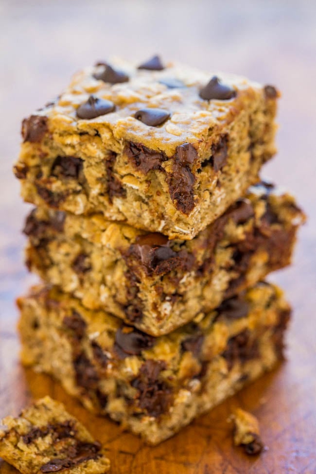 Banana Oatmeal Chocolate Chip Cookie Bars