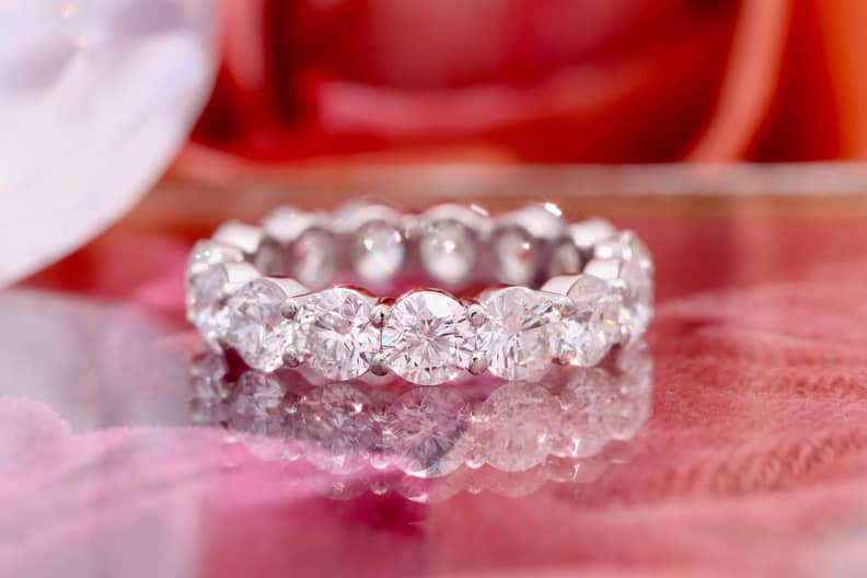 Eternity diamond engagement clearance ring
