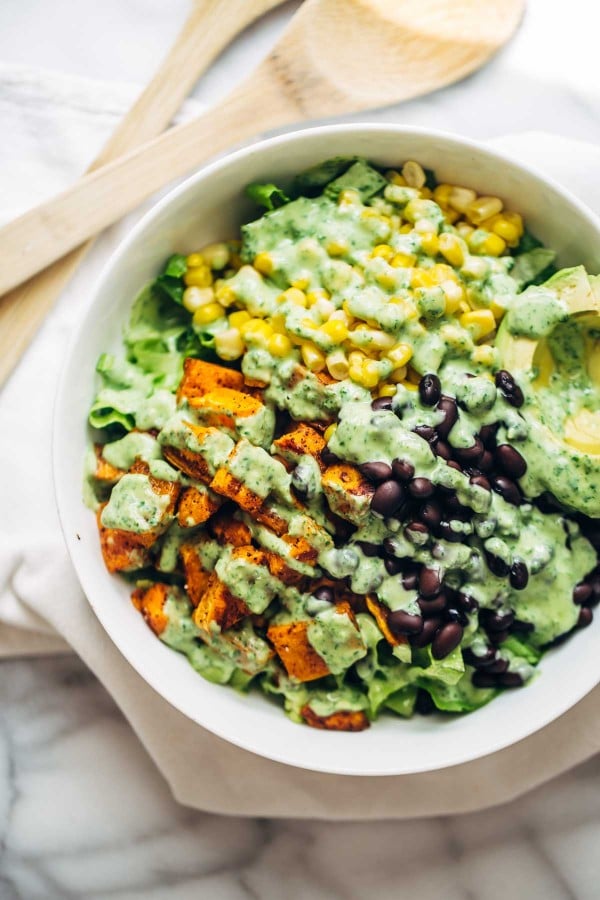 Spicy Southwestern Salad With Avocado Dressing
