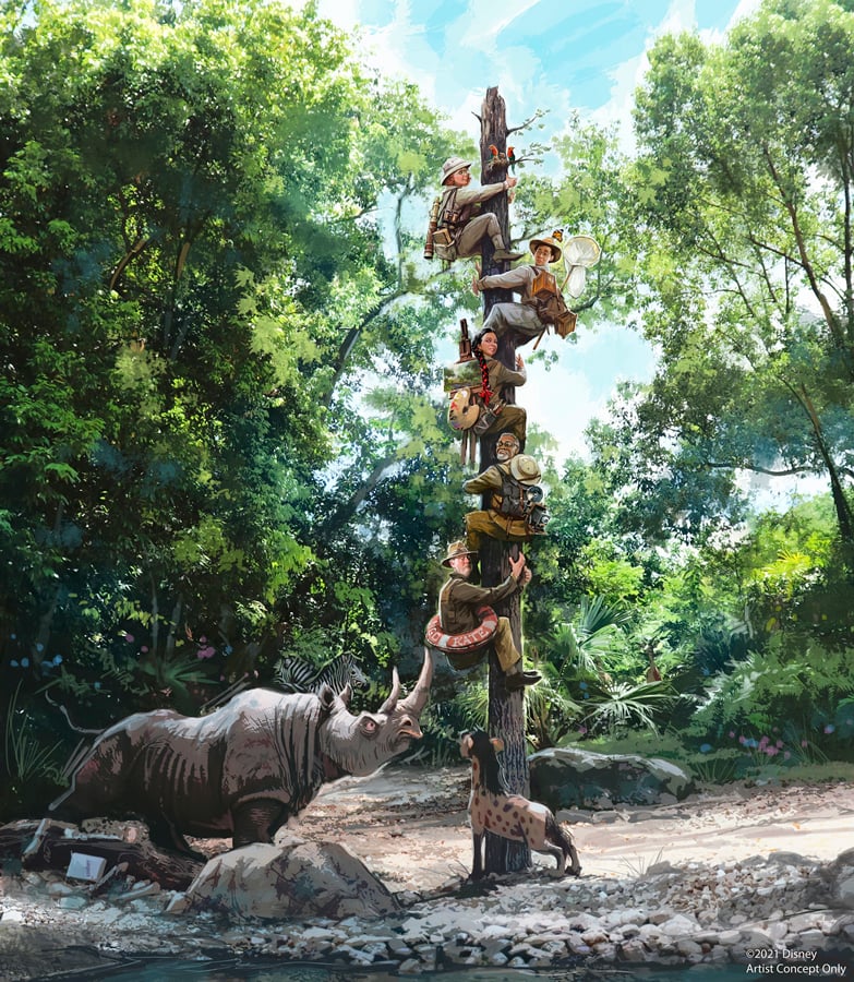 He also created a new version of the "trapped safari" scene, which has doubled as an advertisement for the updated attraction.