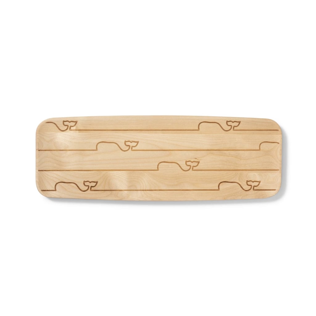 Whale Line Rectangle Wooden Serving Tray