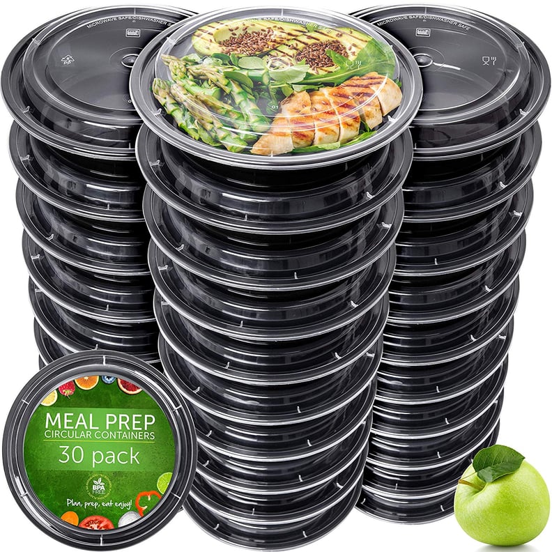 Ez Prepa 15 Pack Plastic Meal Prep Containers - 22 oz Round Food