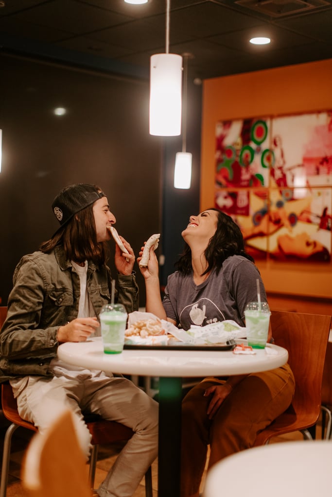 Couple Takes Engagement Photos at Taco Bell