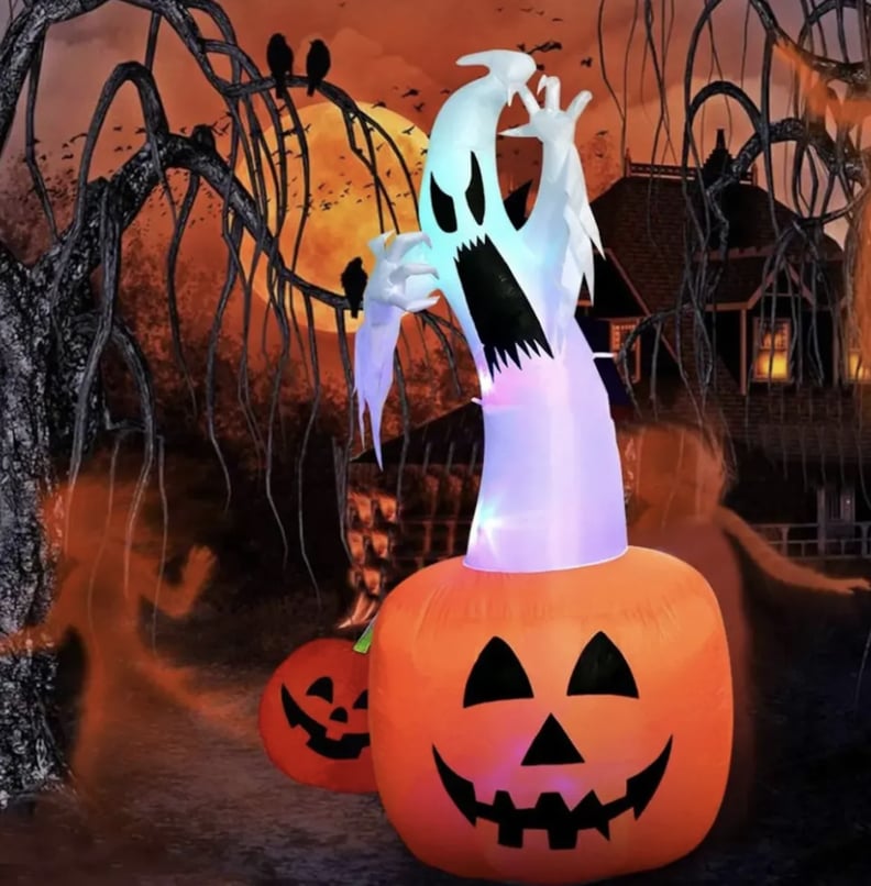Michaels Halloween Decor: 6-Foot White LED Lighted Inflatable Pumpkin Floating Ghost