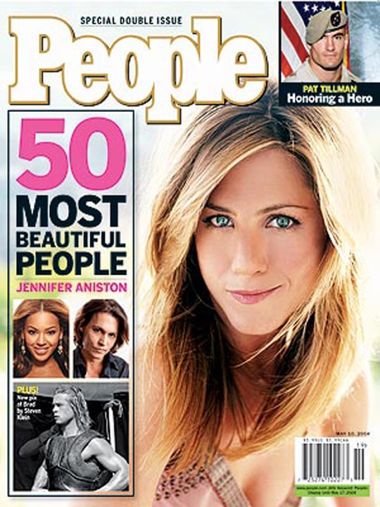 Jennifer Aniston topped <b>People</b>'s Most Beautiful list.