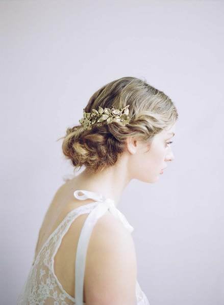 Twigs and Honey Antique Gold Flower Wreath