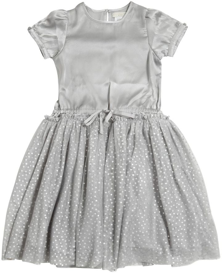 Satin and Stretch Tulle Party Dress