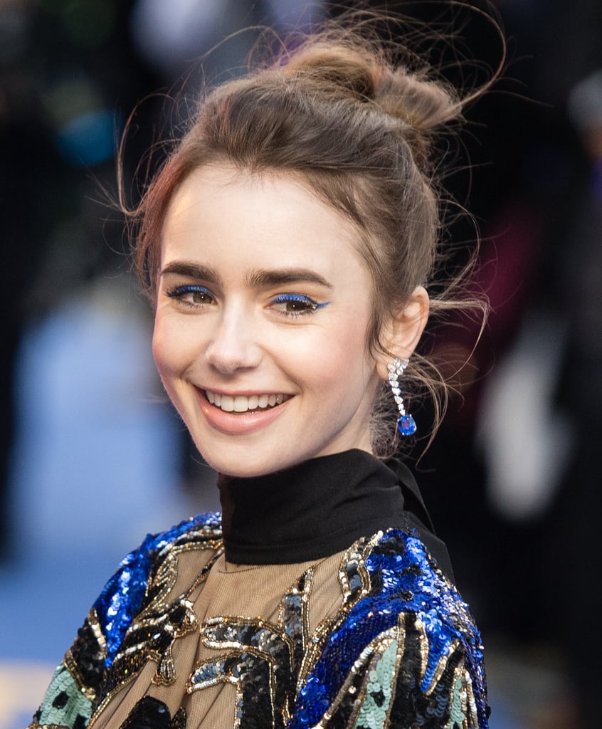 Lily Collins Gown With Hands and Heart 2019