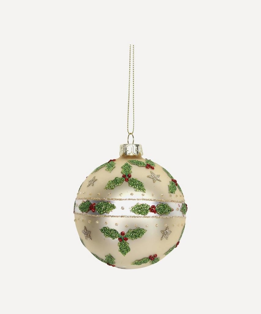 Liberty London Glitter Holly Stars Bauble