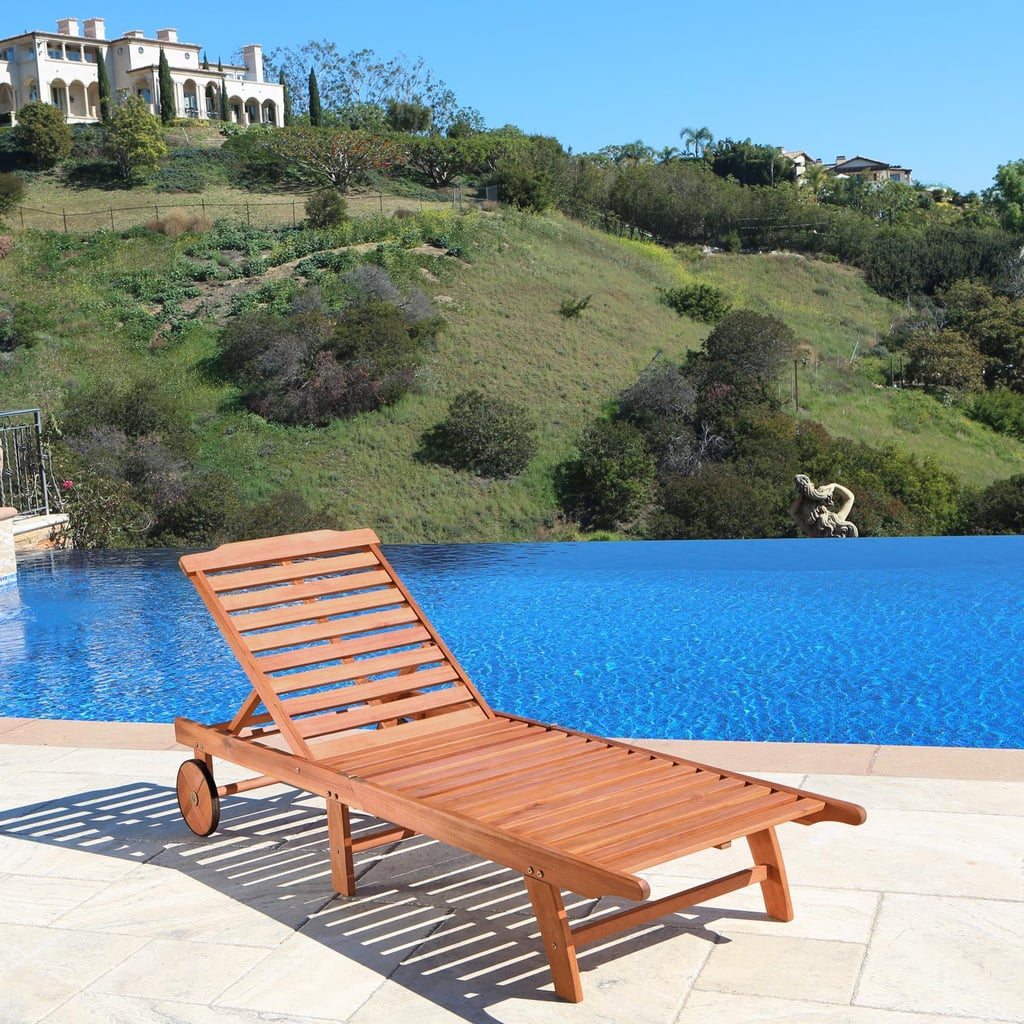 Malibu Brown Outdoor Wood Chaise Lounge