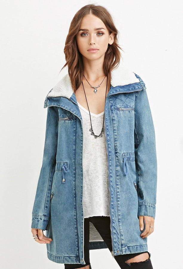 jean jacket with fur forever 21