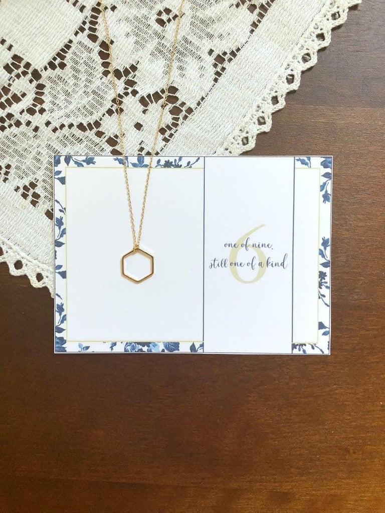 Enneagram Type Six Gold Hexagon Necklace