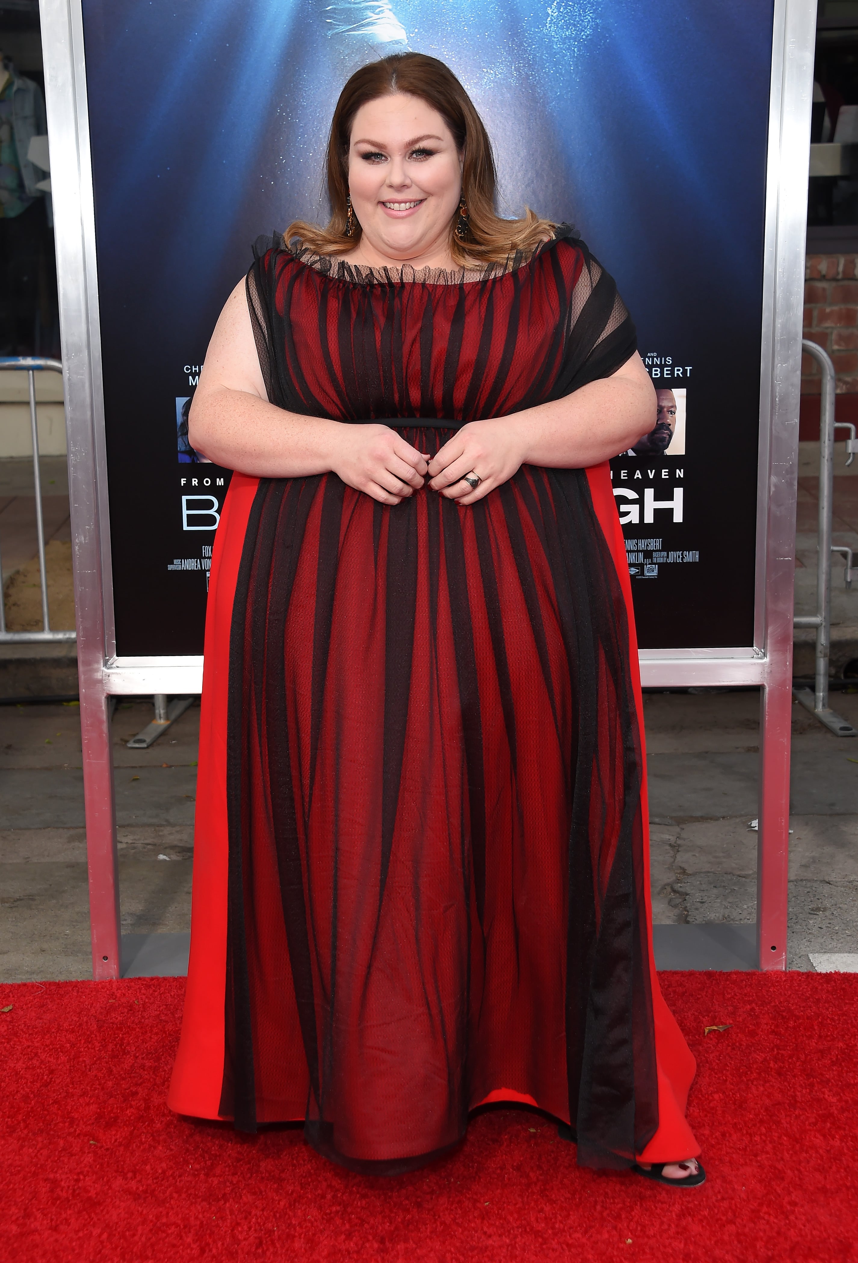 Chrissy Metz Red Dress Black Heels at Breakthrough Premiere