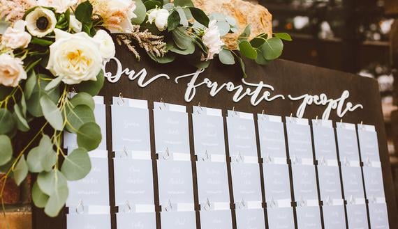 Our Favourite People Wedding Seating Chart Signage