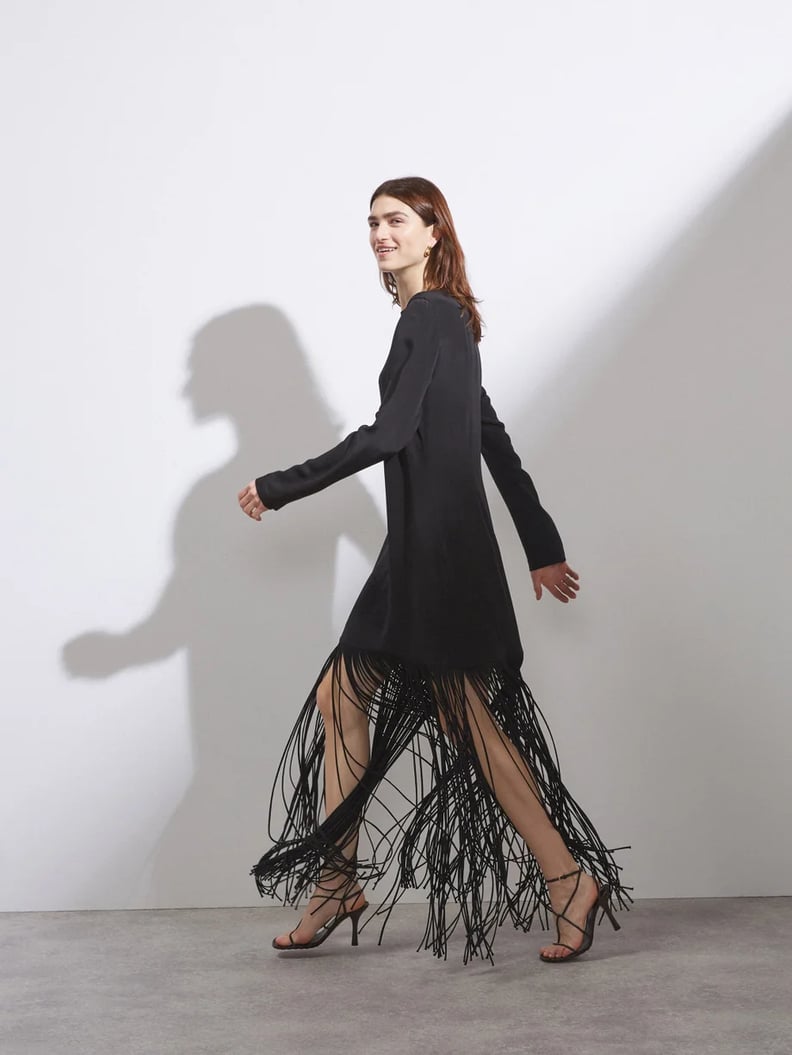 Shop the Look: Raey Rouleau-Fringed Silk-Satin Dress