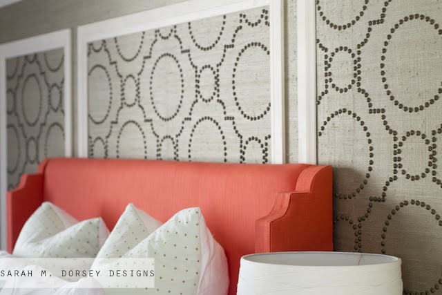 DIY Nailhead and Grasscloth Wall Covering