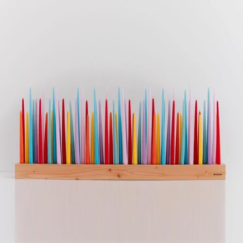 Rainbow Candles Centrepiece
